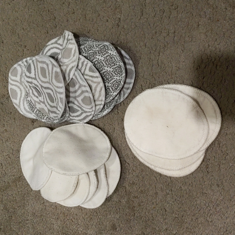 25 assorted reusable washable cotton breast nursing pads
